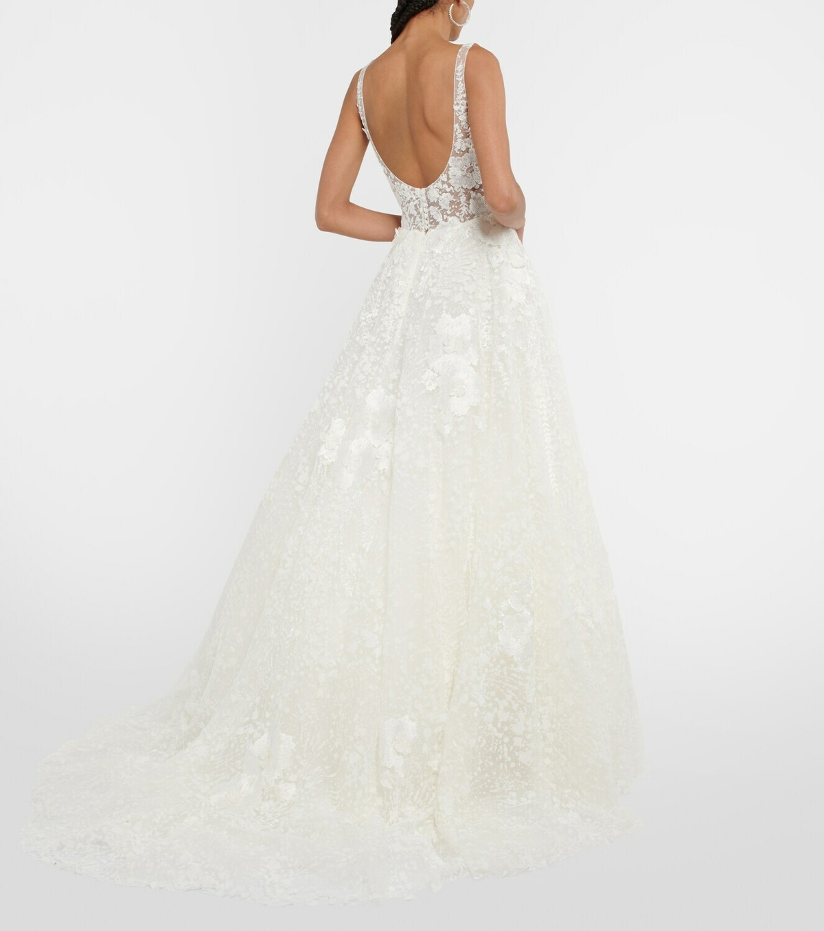 Tulle gown in white - Costarellos