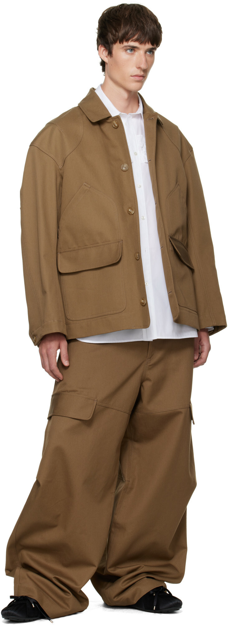 Simone Rocha Brown Daisy Workwear Field Jacket