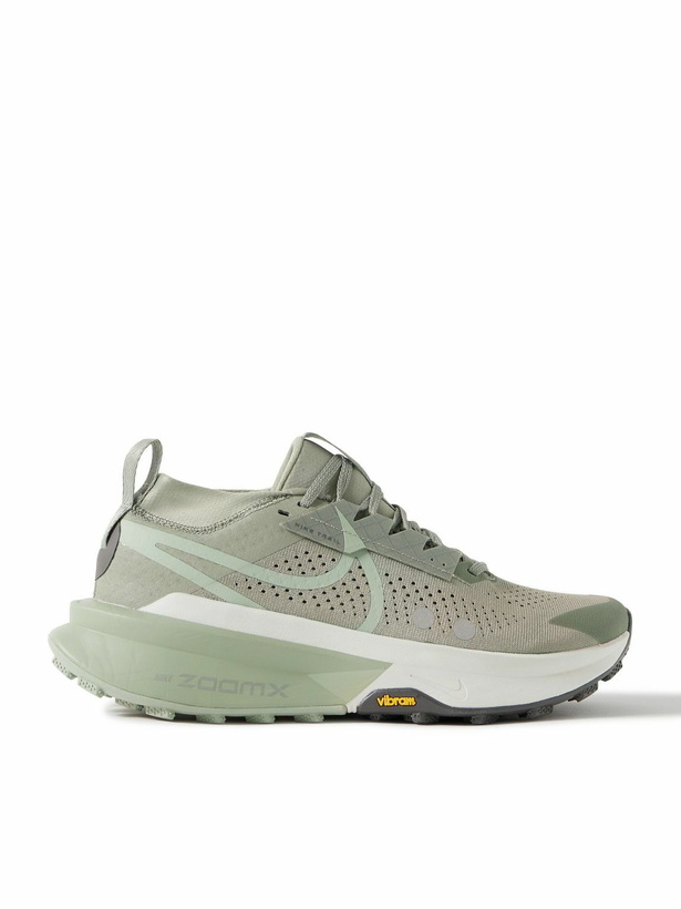 Photo: NIKE RUNNING - Zegama 2 Stretch-Jersey and Rubber-Trimmed Mesh Trail Running Sneakers - Green