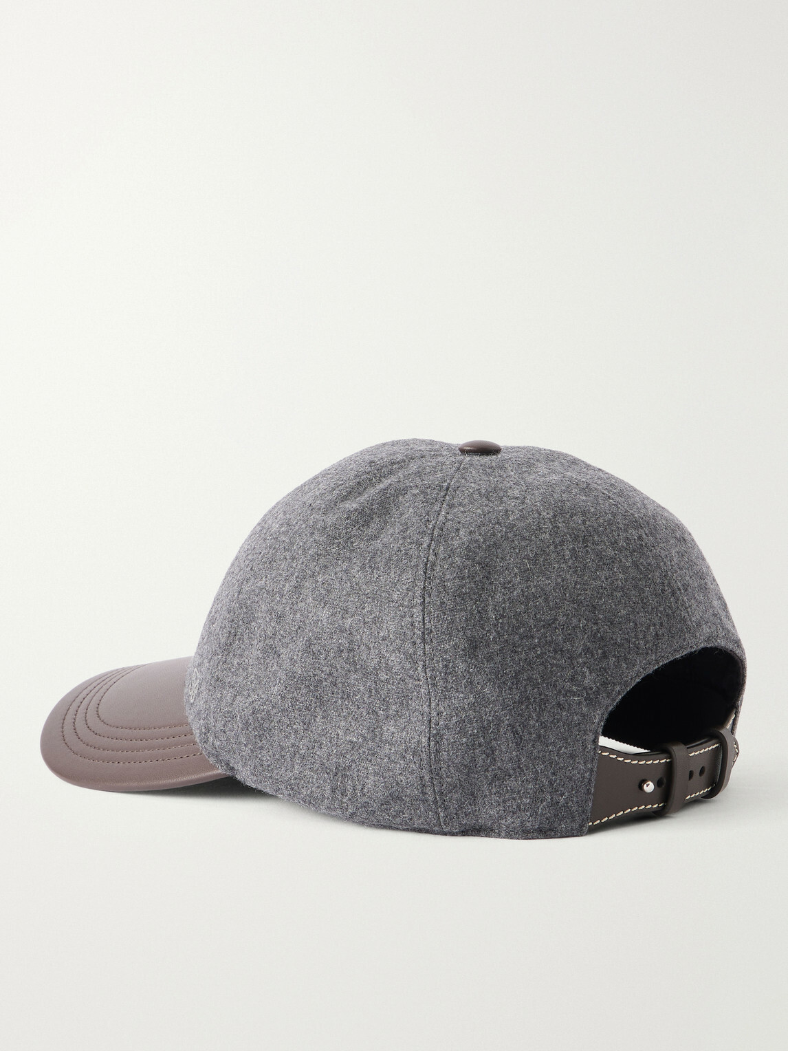 Berluti - Leather-trimmed cashmere-blend hat - Gray
