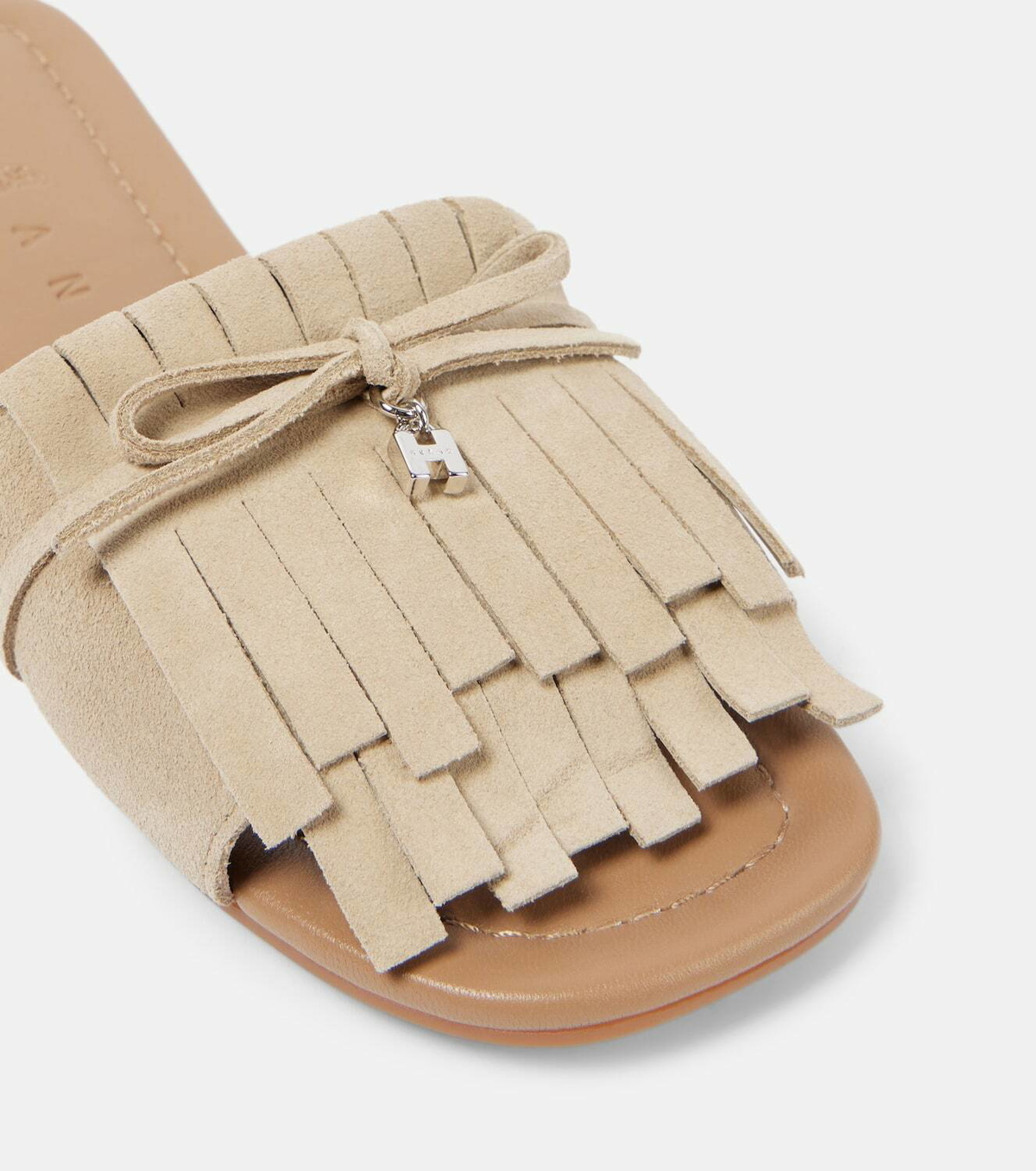 Hogan H685 fringed suede slides