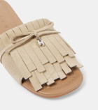 Hogan H685 fringed suede slides