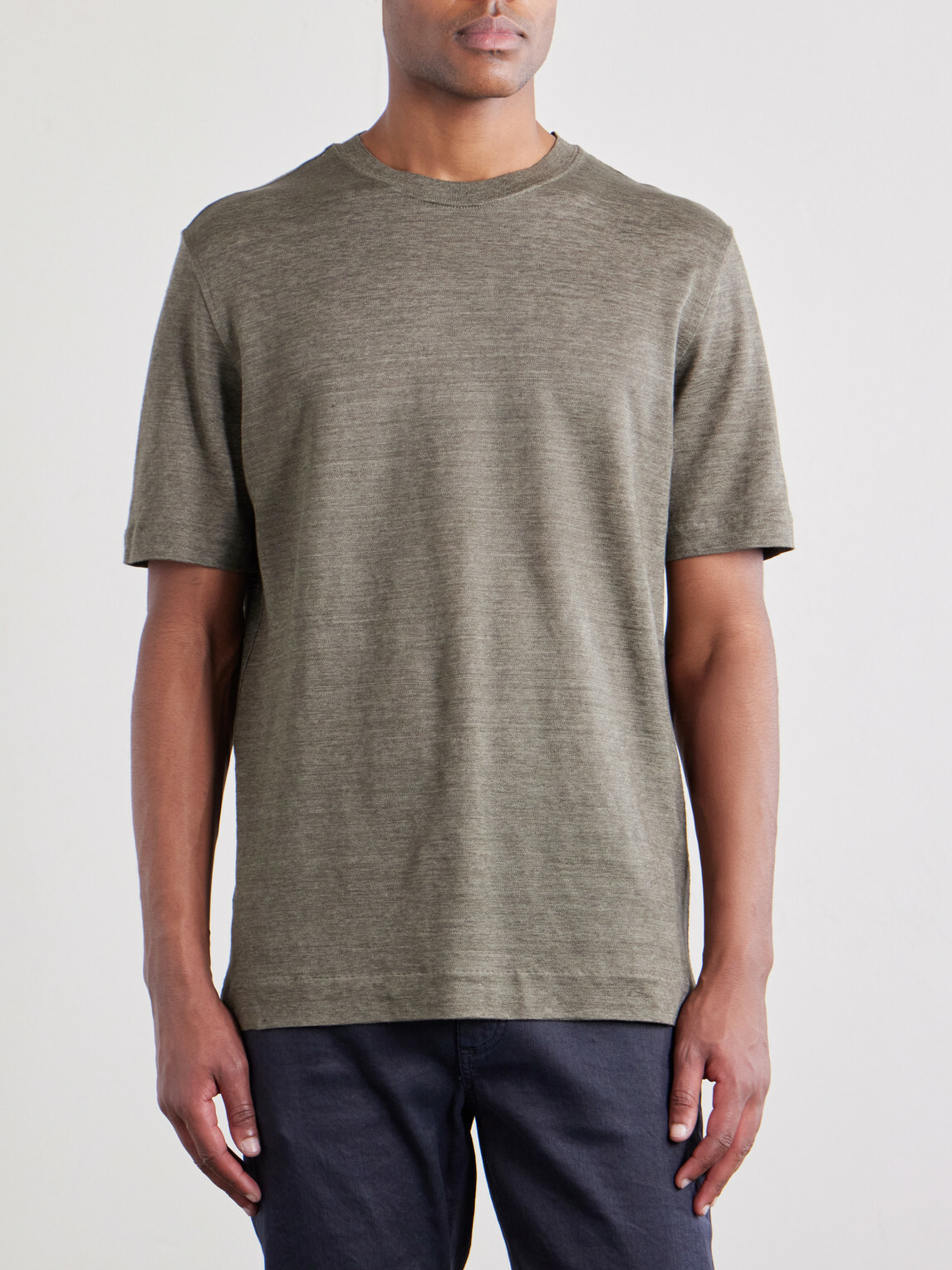 Zegna - Oasi Knitted Linen T-Shirt - Brown