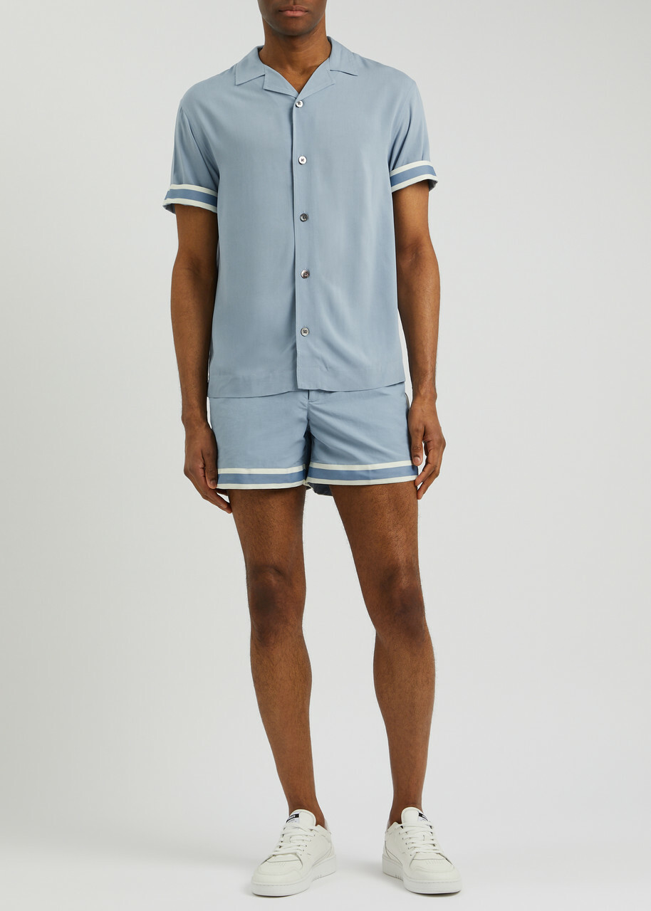 Che Valbonne Stripe-trimmed Shirt Light Blue