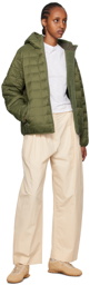 TAION Khaki Hooded Reversible Down Jacket