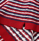 Odyssee - Murphy Slim-Fit Striped Crocheted Cotton Polo Shirt - Red