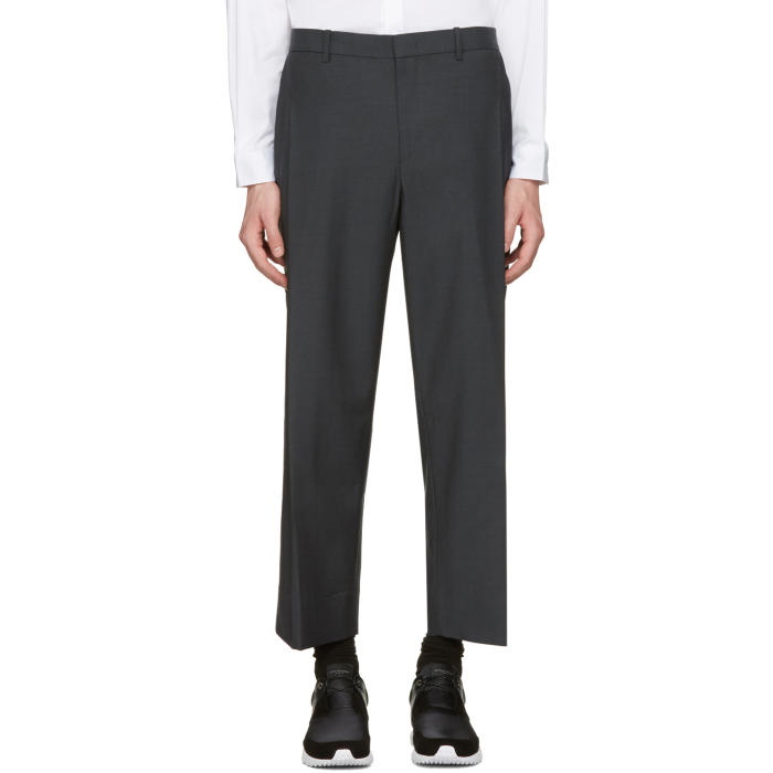 Photo: Wooyoungmi Grey Wide-Leg Cropped Trousers