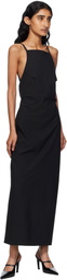 St. Agni Black Minimal Bias Midi Dress
