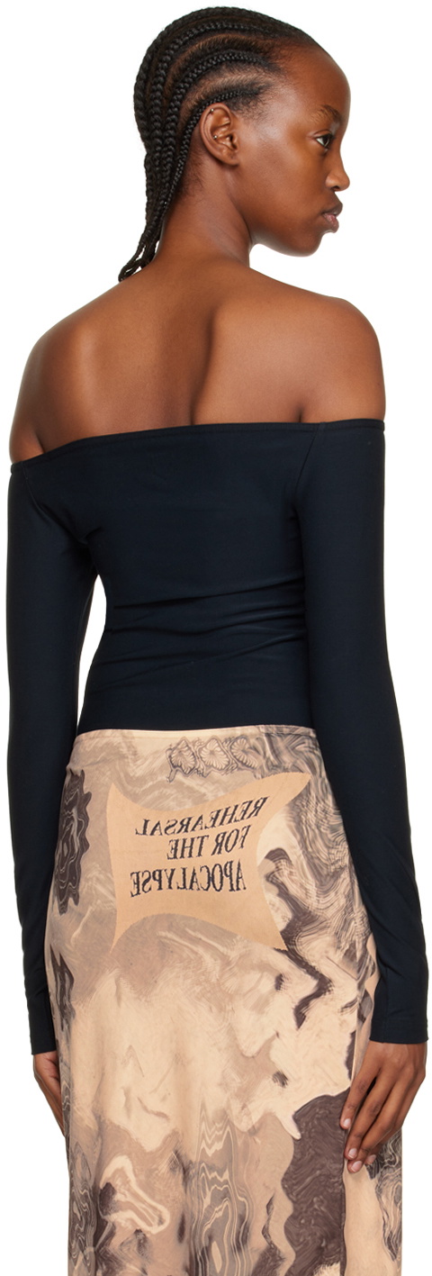 ELLISS Black & Beige Hairpin Bodysuit