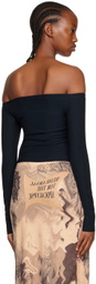 ELLISS Black & Beige Hairpin Bodysuit