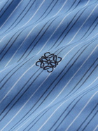 LOEWE - Logo-Embroidered Striped Cotton-Poplin Shirt - Blue