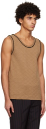 Ernest W. Baker Tan Quilted Tank Top