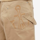 JW Anderson Men's Twisted Chino Short in Beige