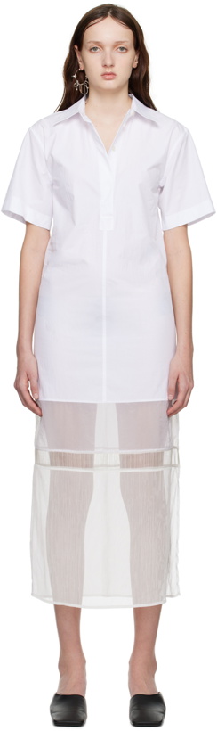 Photo: Helmut Lang White Combo Shirt Midi Dress