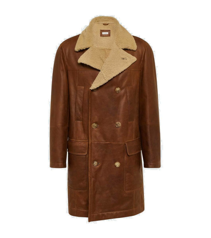 Photo: Brunello Cucinelli Shearling-lined leather coat