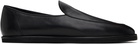AURALEE Black Soft Leather Slip-on Loafers
