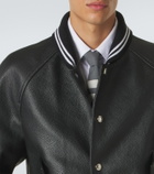 Thom Browne 4-Bar leather bomber jacket