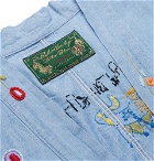 KAPITAL - Bob Marley Embroidered Denim Jacket - Light blue