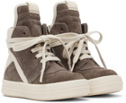 Rick Owens Baby Gray & Off-White Geobasket Sneakers