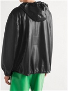Deveaux - Parker Vegan Leather Hooded Jacket - Black