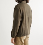Satta - Sukha Grandad-Collar Linen and Cotton-Blend Half-Placket Shirt - Green