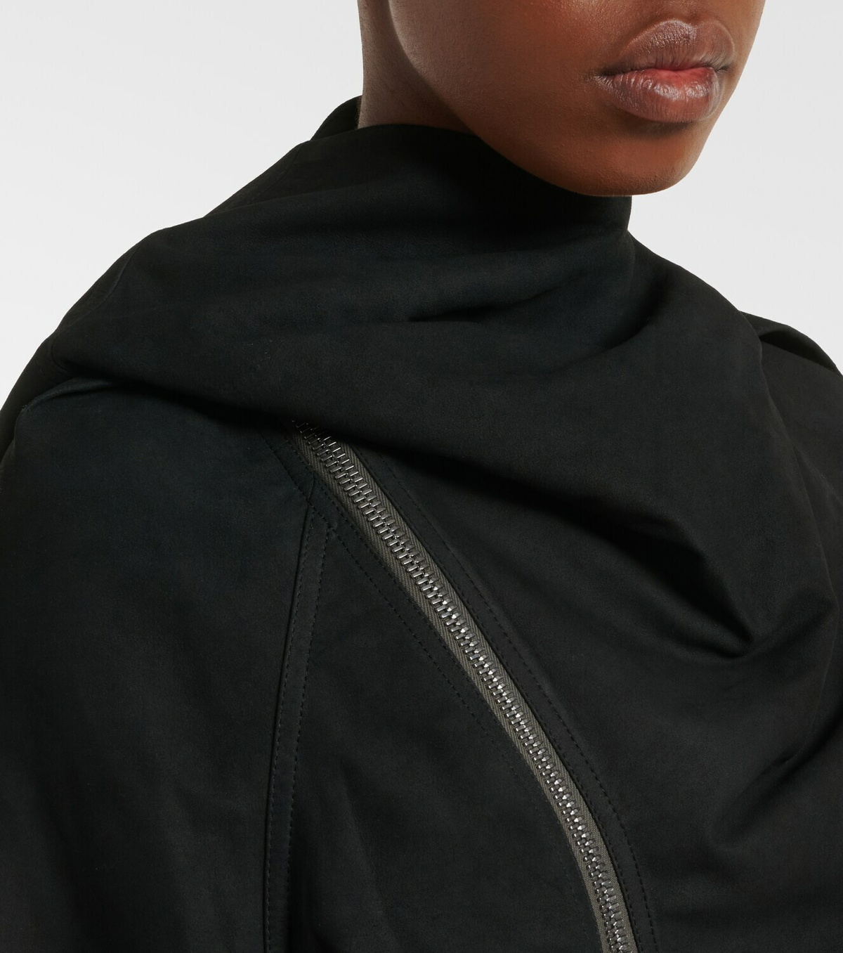 Rick Owens Scarf Flight leather jacket