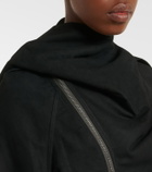 Rick Owens Scarf Flight leather jacket