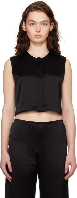 Photo: LESET Black Barb Crewneck Vest
