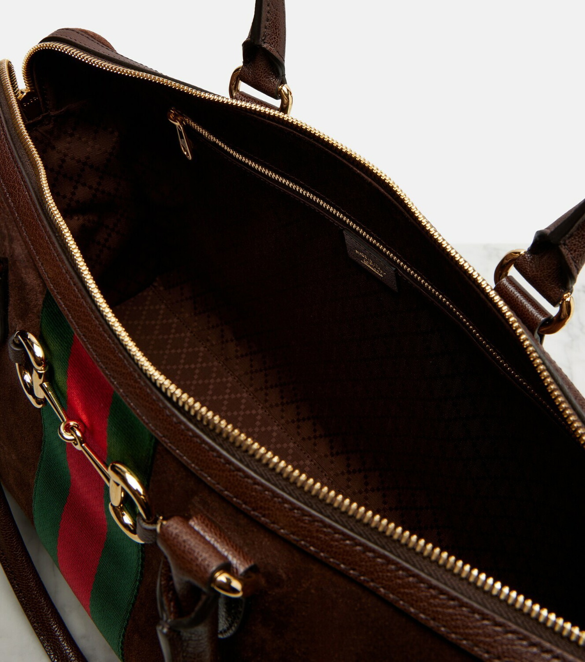 Gucci Gucci Borsetto Large suede duffel bag