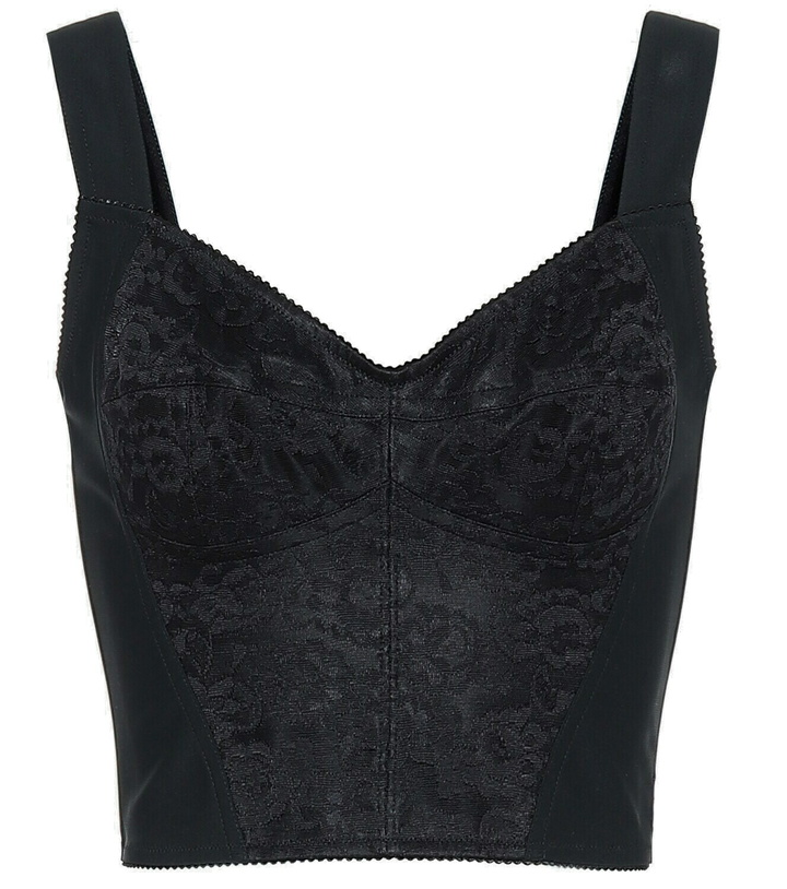 Photo: Dolce&Gabbana - Lace-trimmed jacquard bustier