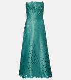 Costarellos Vella guipure lace maxi dress