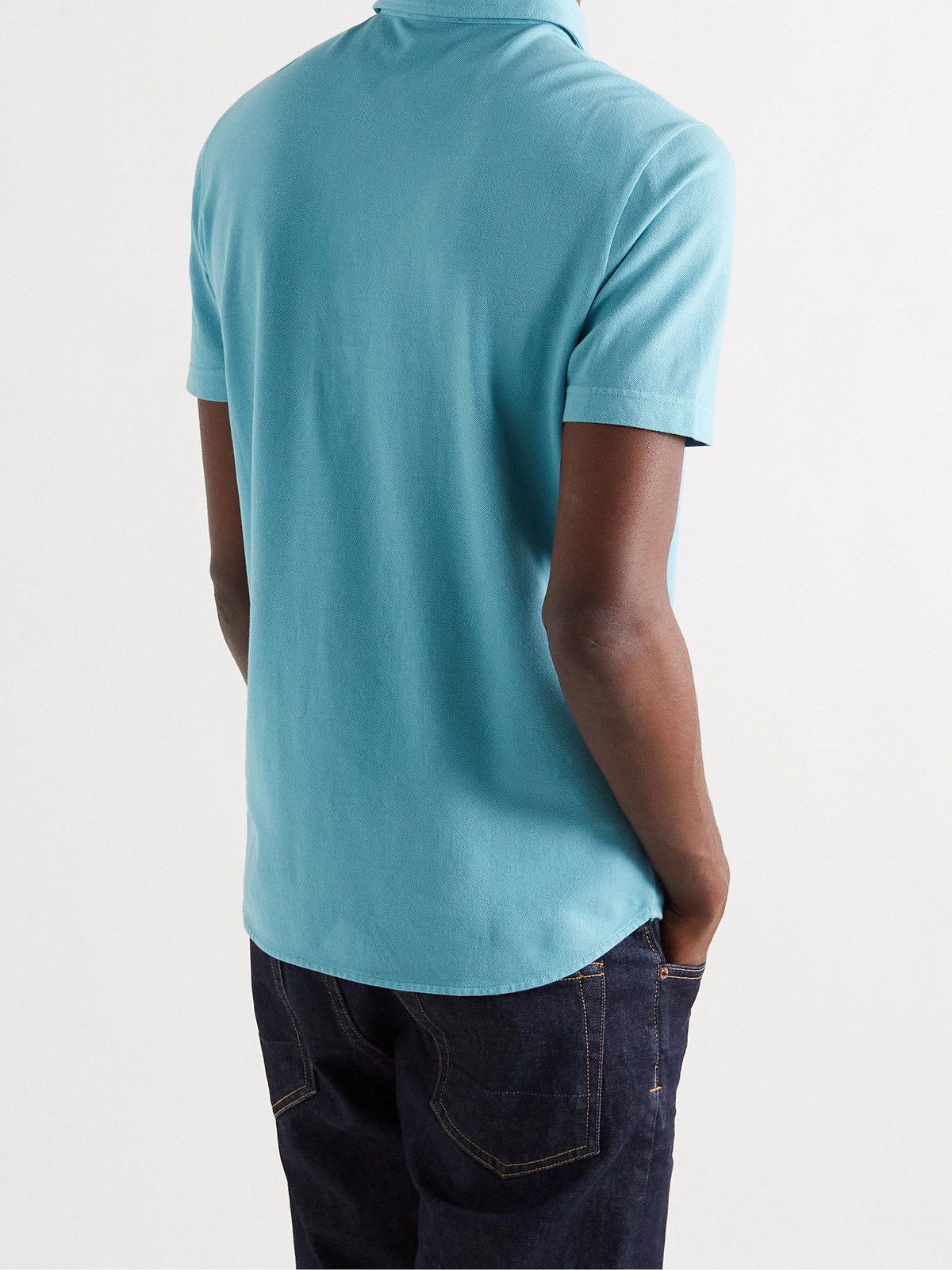 Loro Piana - Cotton-Piqué Polo Shirt - Blue Loro Piana