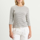 Nothing Written Women's Striped Cotton T-Shirt in Black