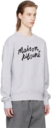 Maison Kitsuné Gray Handwriting Sweatshirt