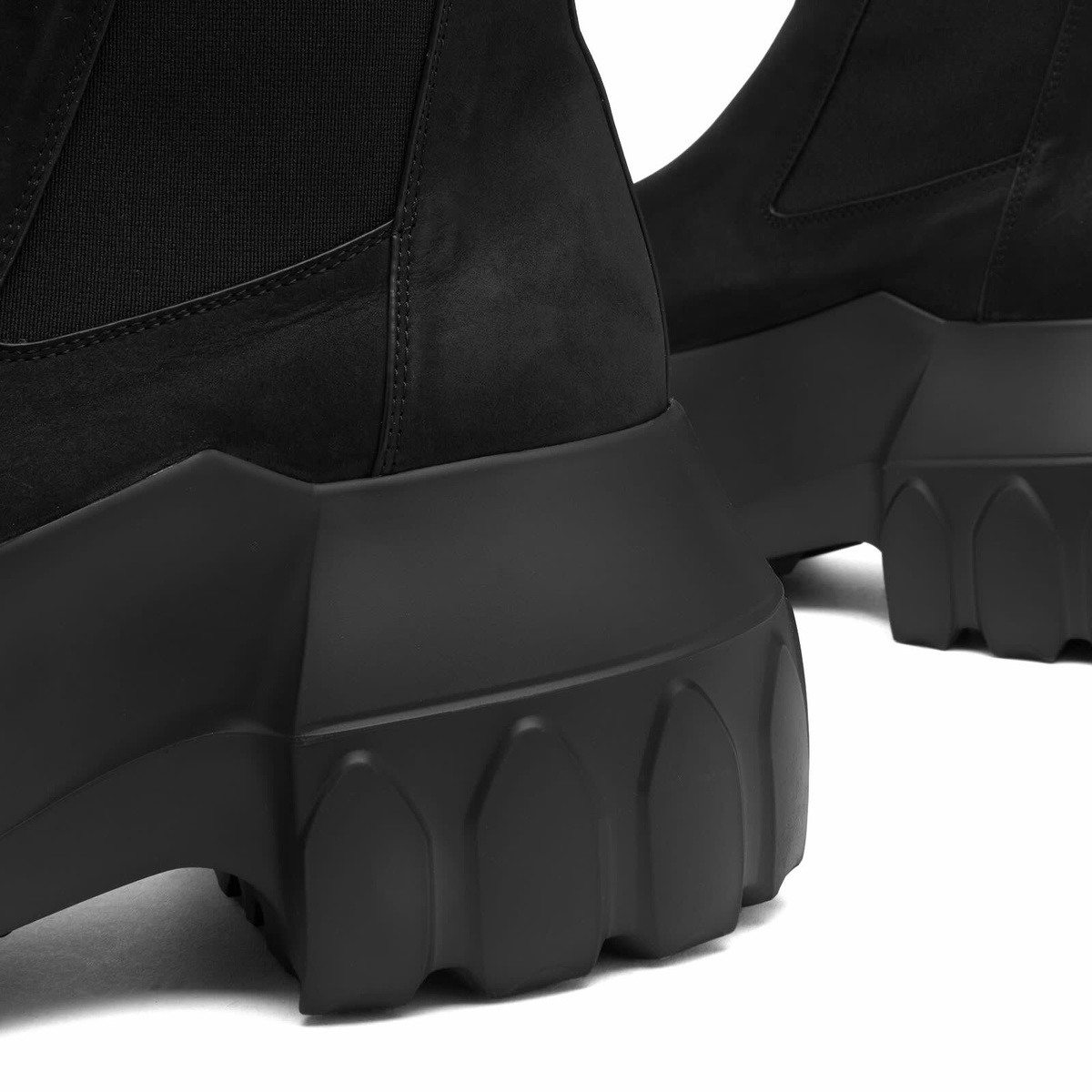 Rick Owens Men's Leather Mega Tractor Boots in Black Rick Owens