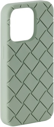 Bottega Veneta Green Intreccio iPhone 15 Pro Case