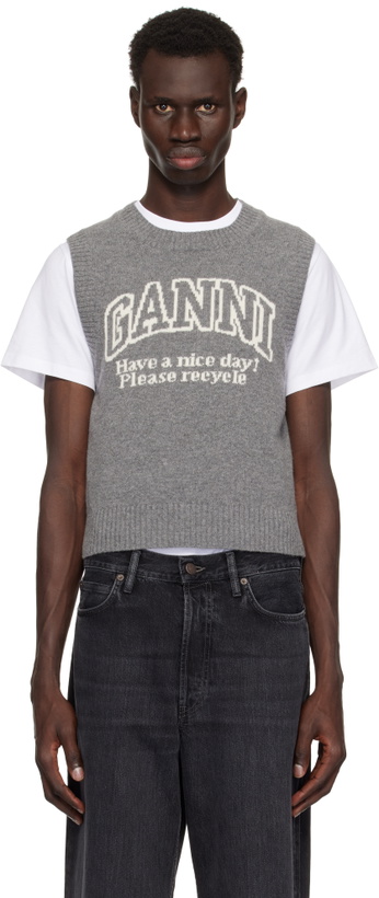 Photo: GANNI Gray Graphic Vest