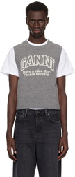 GANNI Gray Graphic Vest