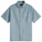 thisisneverthat Men's Washed Denim Shortsleeve Shirt in Washed Blue