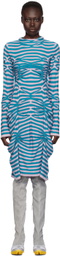 Kiko Kostadinov Blue & Pink Zabriskie Knit Midi Dress