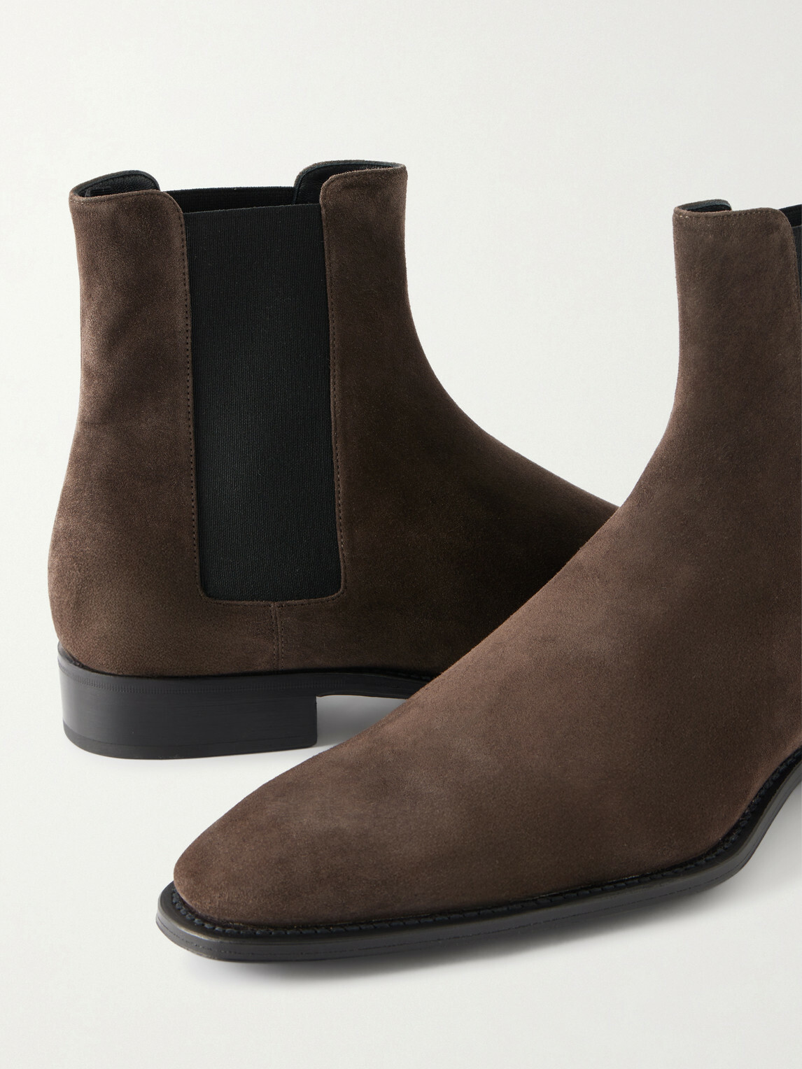 SAINT LAURENT - Aurelien Suede Boots - Brown