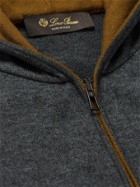 LORO PIANA - Cotton and Cashmere-Blend Zip-Up Hoodie - Gray