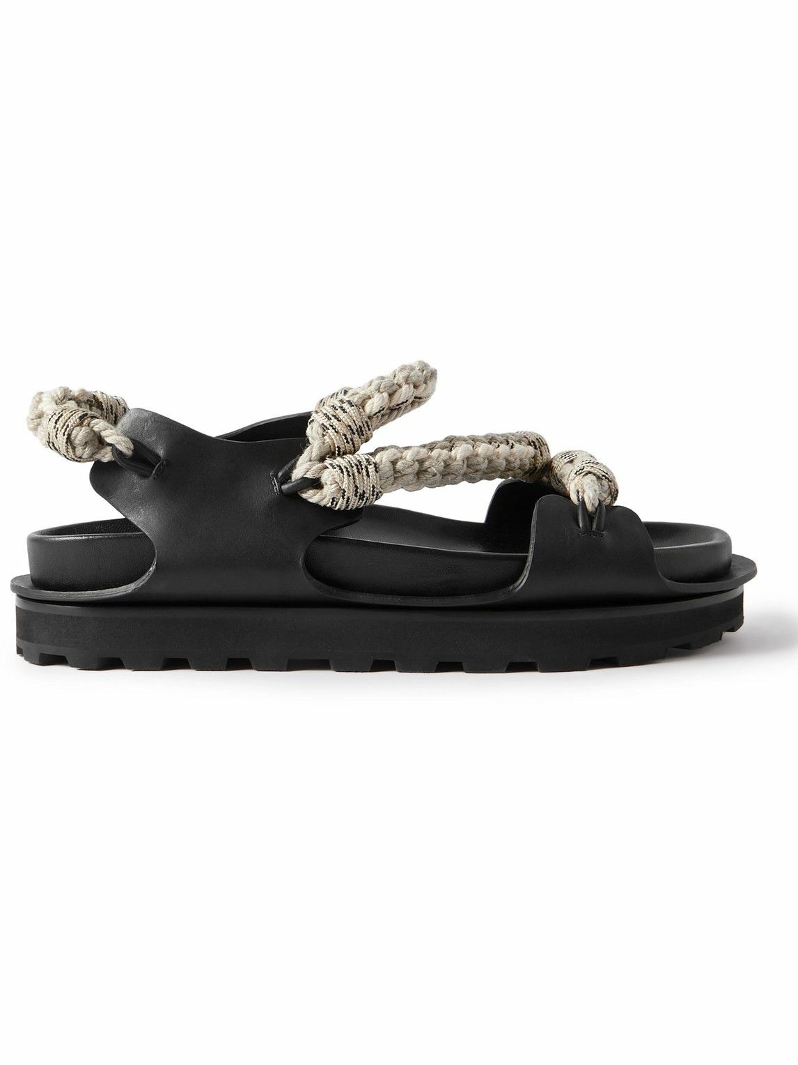 Jil Sander - Leather and Rope Sandals - Black Jil Sander
