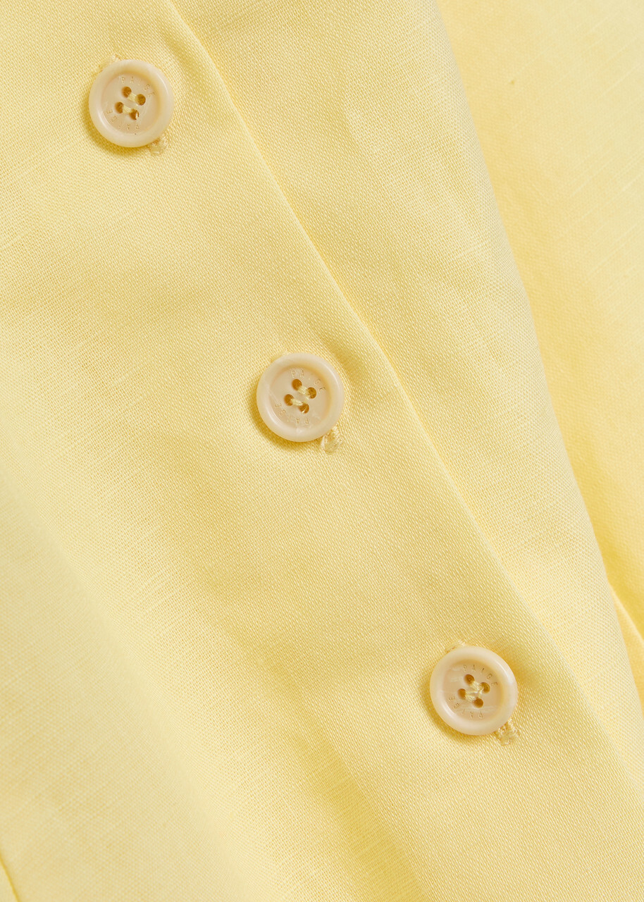 Paige Raye Linen and Cotton-blend Mini Dress Yellow