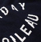 Holiday Boileau - Slim-Fit Logo-Intarsia Merino Wool Sweater - Navy