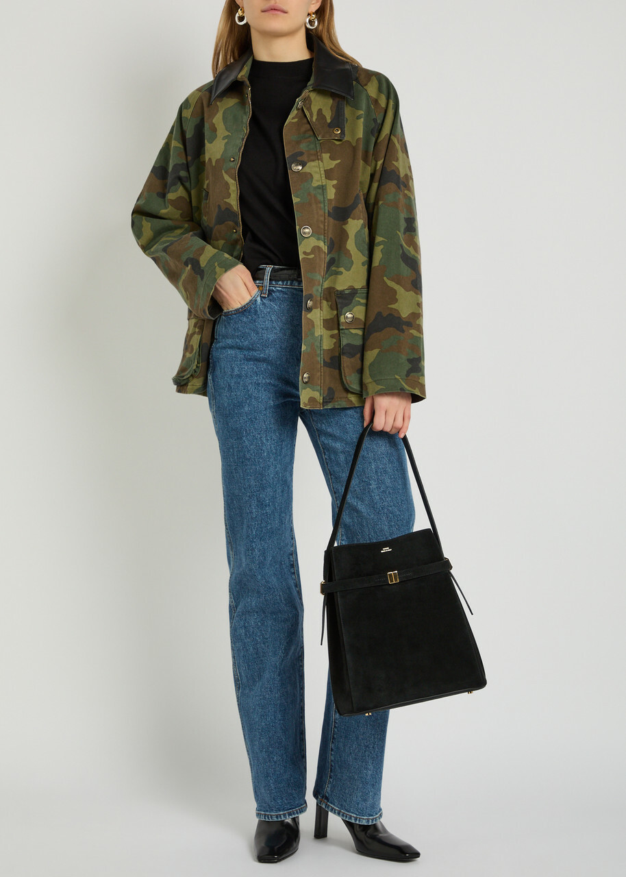 Nili Lotan Andrew Camouflage-print Cotton-blend Jacket Green