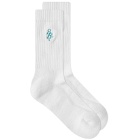 Sporty & Rich Men's SRC Socks in White/Faded Teal
