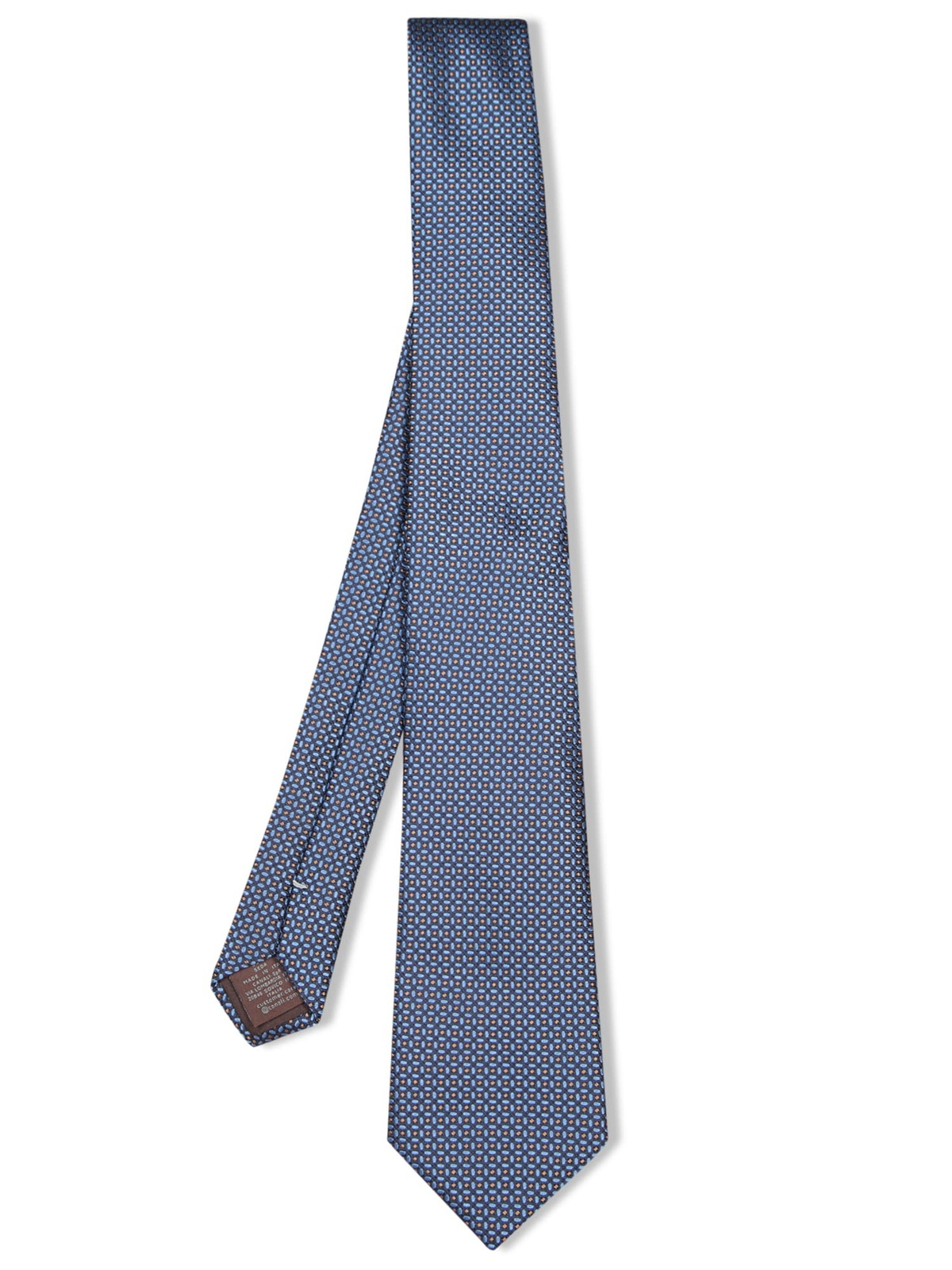 Canali Brown/blue Geometric Pattern Silk Tie