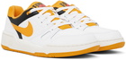 Nike White & Yellow Full Force Low Sneakers