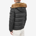 Moncler Men's Mayaf Fake Fur Collar Down Parka Jacket in Black